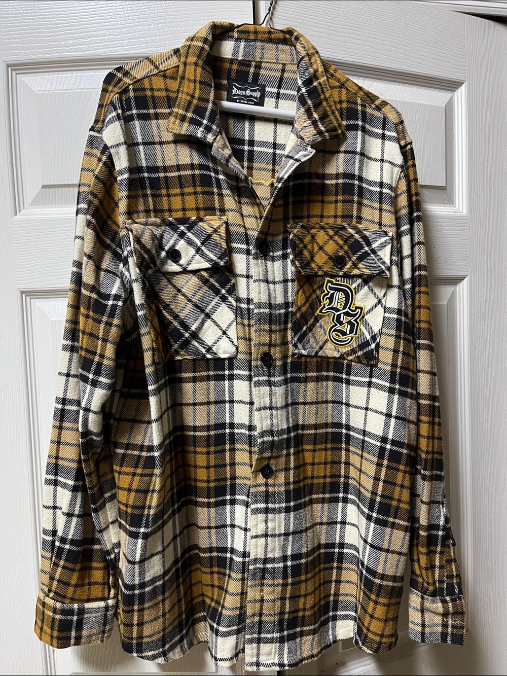 Snoop Dogg Supply Men's Yellow Plaid Button-Down Shirt Jacket XL